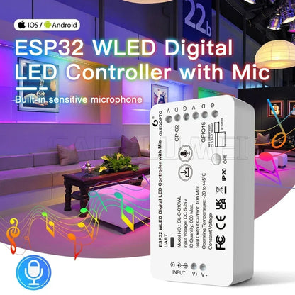 ESP32 WLED LED Controller for WS2811/2812/2813 Strip Lights