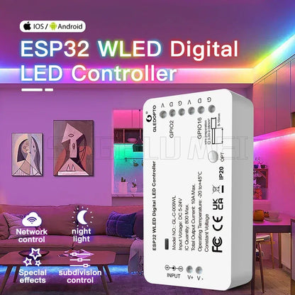 ESP32 WLED LED Controller for WS2811/2812/2813 Strip Lights