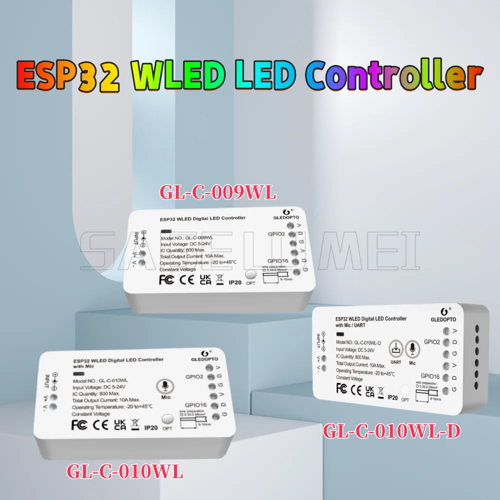 Controlador de tira de luz LED WLED ESP32 con icrófono descarga Controlador de tira de luz LED WLED ESP32 con icrófono descarga