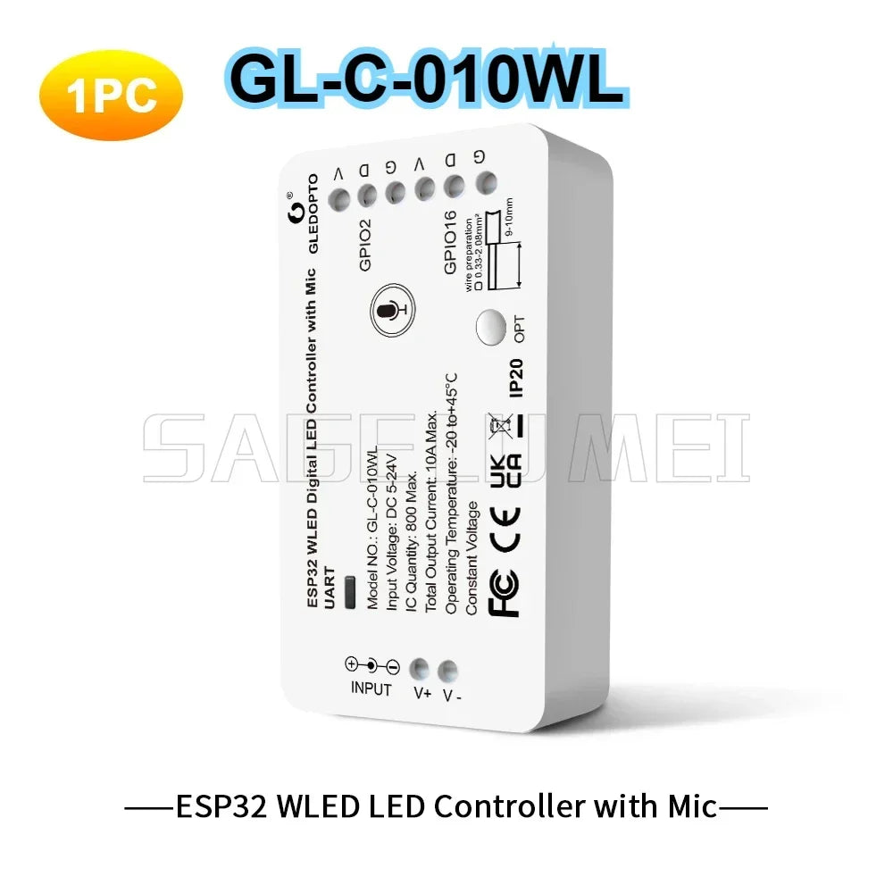 ESP32 WLED LED Controller for WS2811/2812/2813 Strip Lights