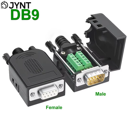DB9 RS232 Connector D-SUB 9 Pin Male Female Plug RS485 Breakout Terminals 21-24 AWG Wire Solderless Connectors