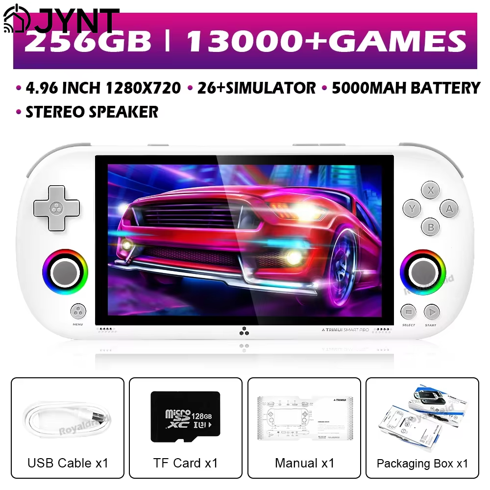 128G 256G Trimui Smart Pro Handheld Game Console 4.96''IPS Screen Linux System Joystick RGB Lighting Retro Video Game Player NEW